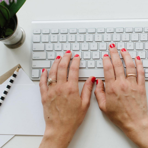 person optimizing images on their computer